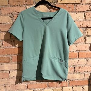 limited edition casma sage green FIGS scrub top size M